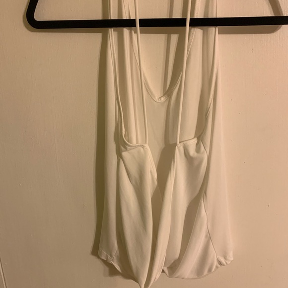 White lush halter top with low cut back - Picture 2 of 4